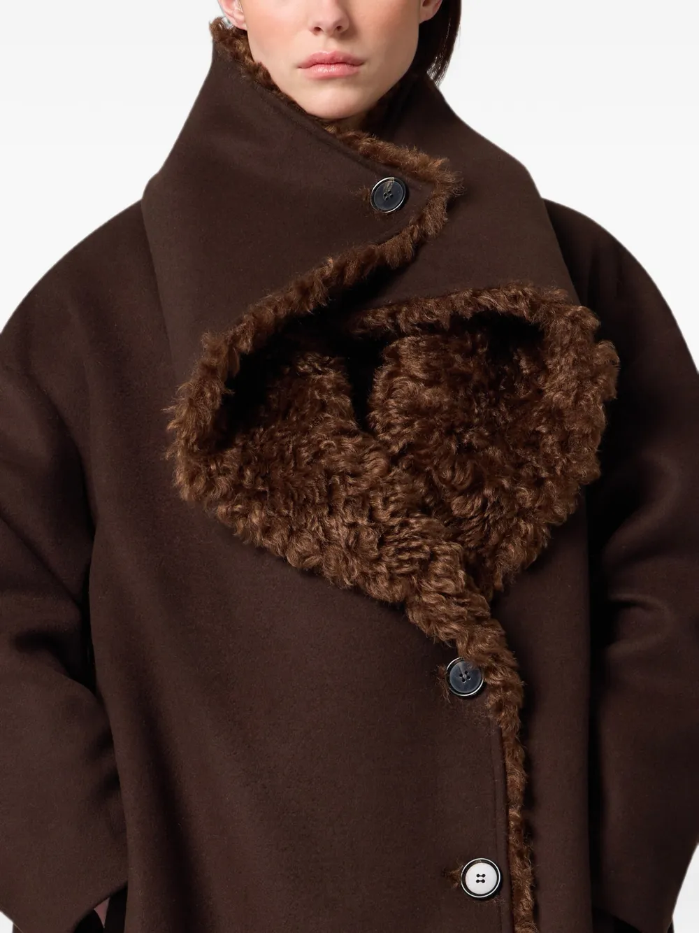 MSGM Lammy jas met ceintuur Bruin