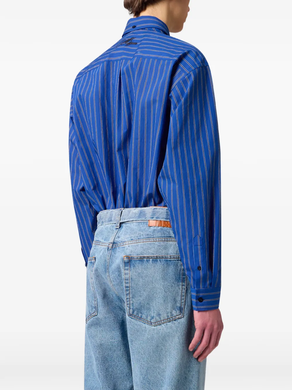 MSGM Gestreept overhemd met strik-detail Blauw
