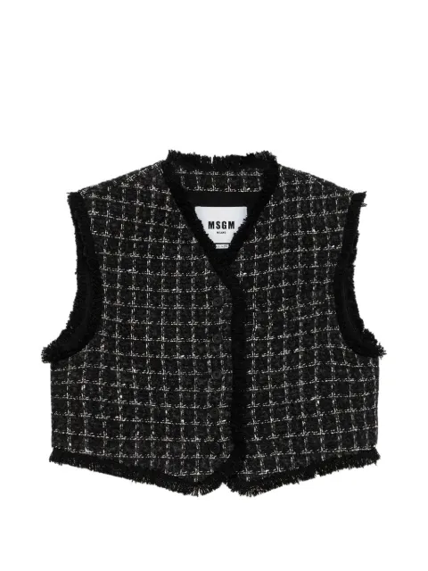 MSGM bouclé frayed jacket