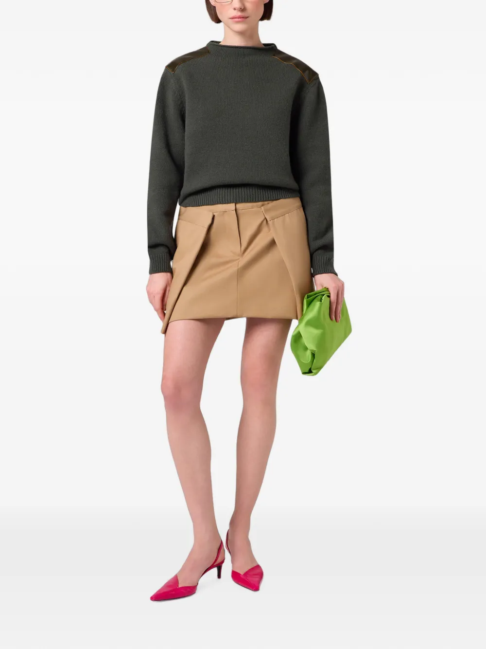 MSGM Mini-plooirok Bruin