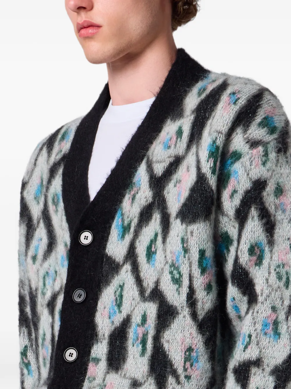 MSGM Vest met geborstelde afwerking en argyle-patroon Grijs