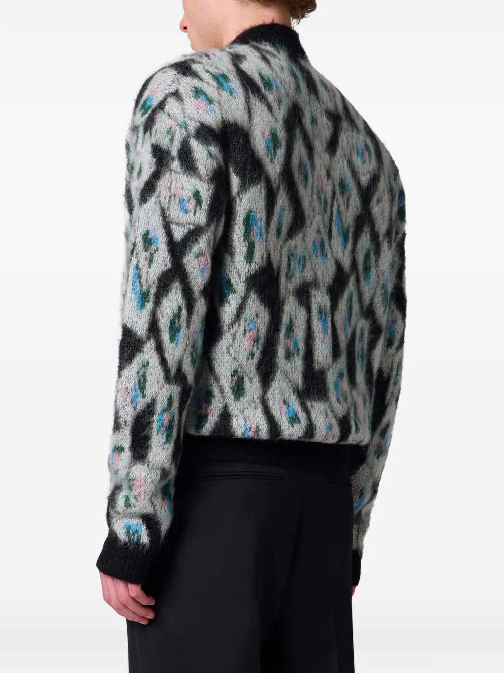 MSGM Vest met geborstelde afwerking en argyle-patroon Grijs