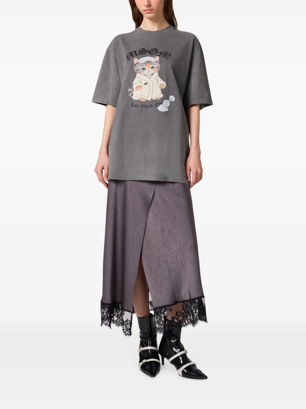 MSGM T-shirt met grafische print Grijs