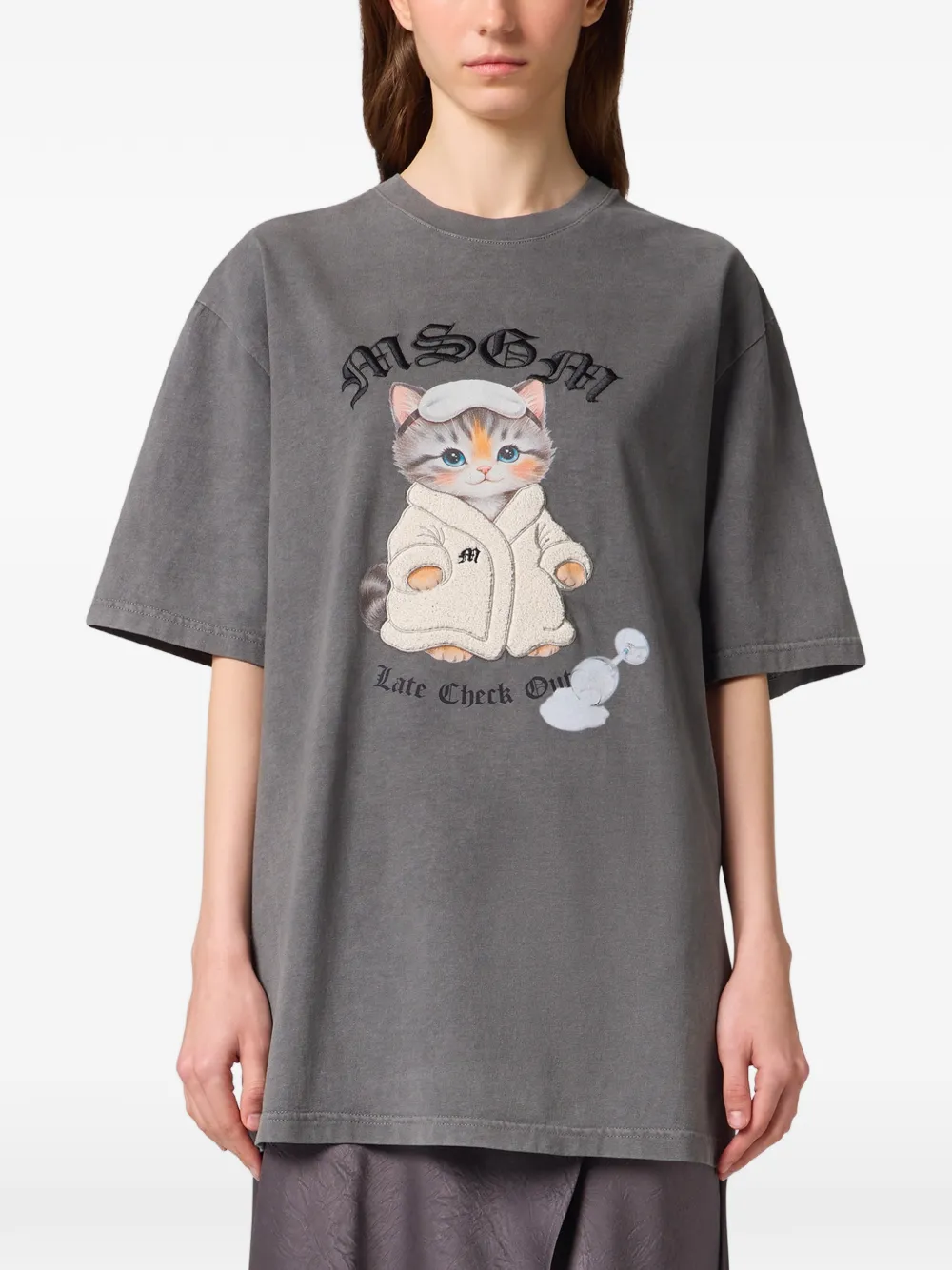 MSGM T-shirt met grafische print Grijs