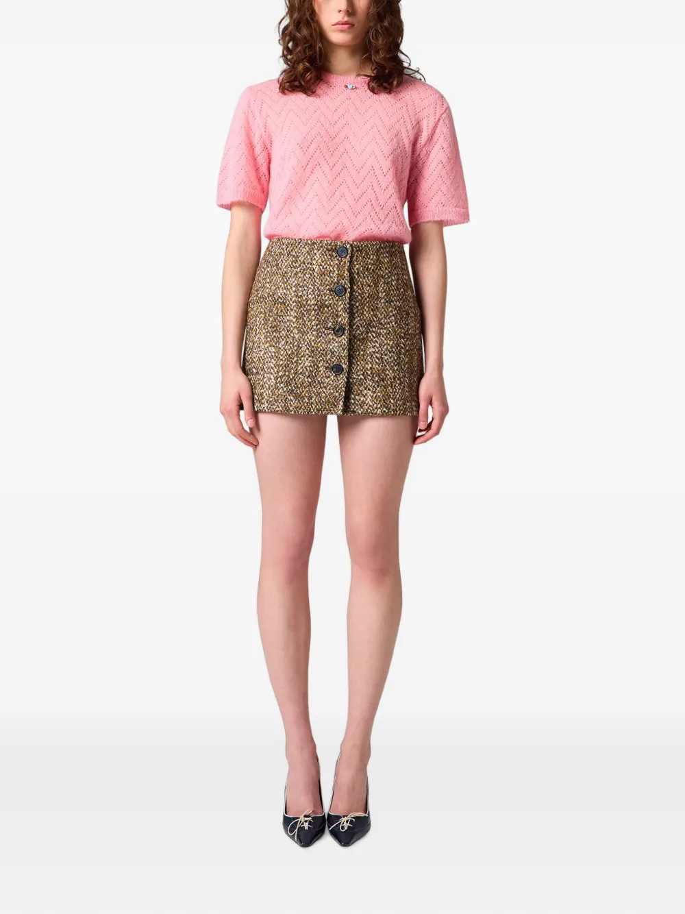MSGM Button-up mini-rok Bruin