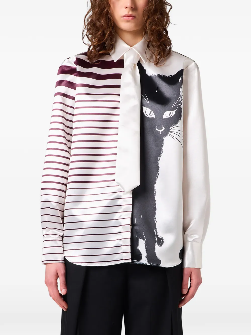 MSGM blouse met kattenprint Wit