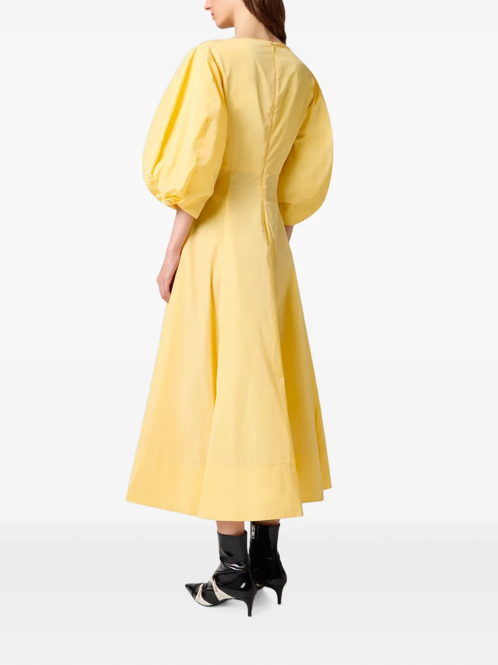MSGM Midi-jurk met ballonmouwen Geel