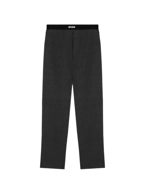 MSGM pantalones de vestir con logo en la cinturilla
