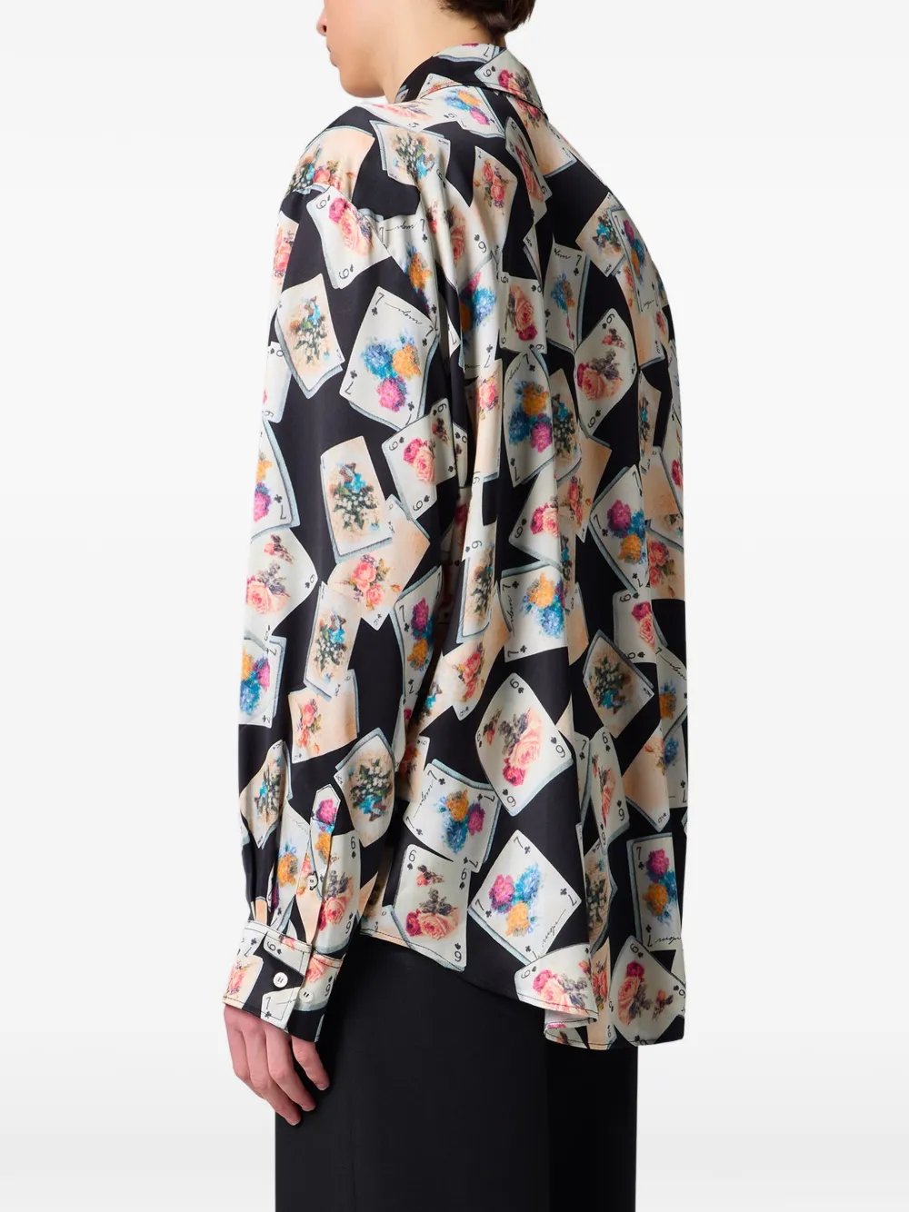 MSGM Overhemd met speelkaart-print en knopen Zwart