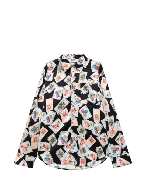 MSGM skjorte med spillekorttryk og knapper
