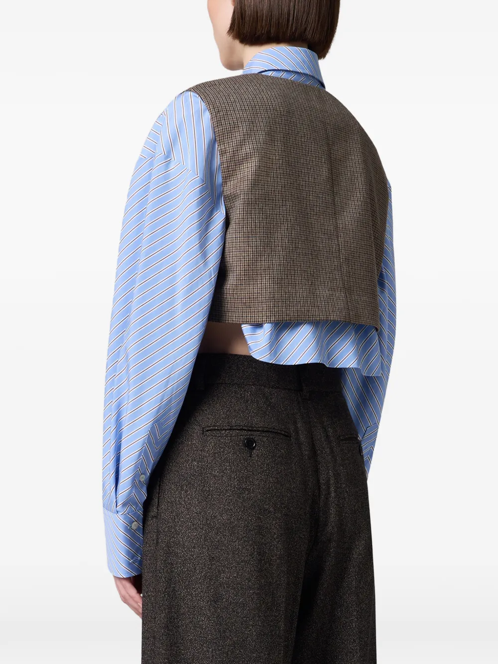 MSGM Geruit cropped gilet Bruin