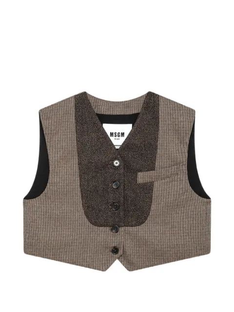 MSGM check-pattern cropped waistcoat