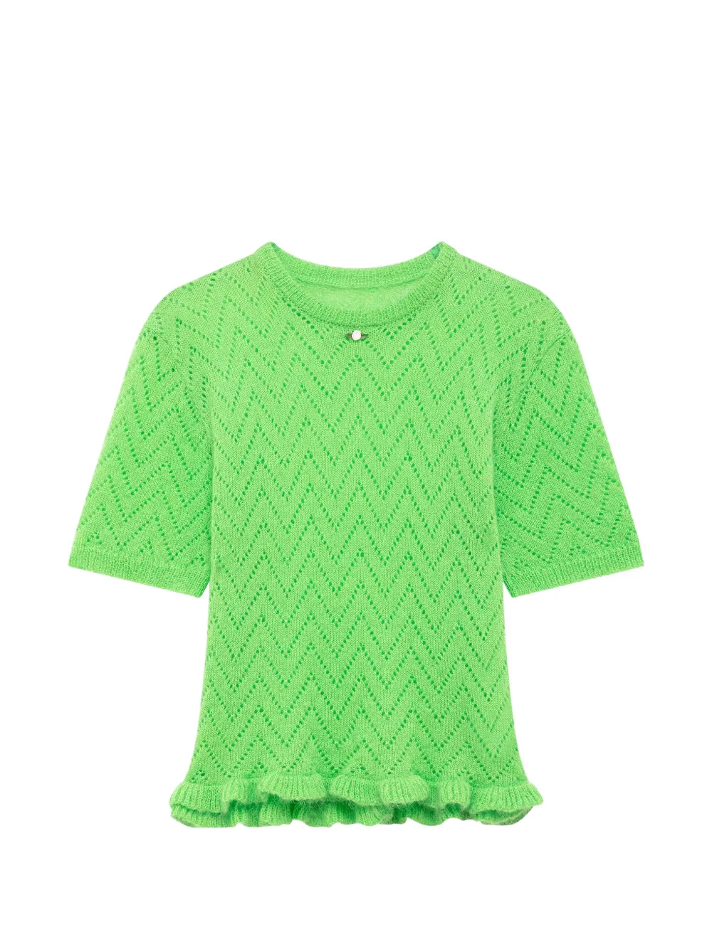 MSGM Gerüschter Pullover mit Zickzackmuster - Grün