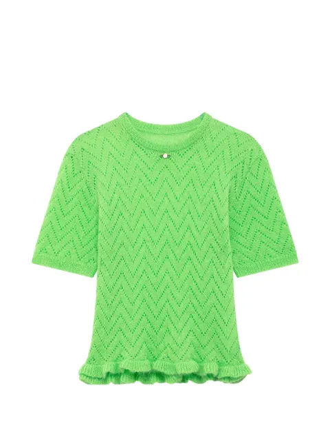 MSGM jersey con volantes y motivo en zigzag calado