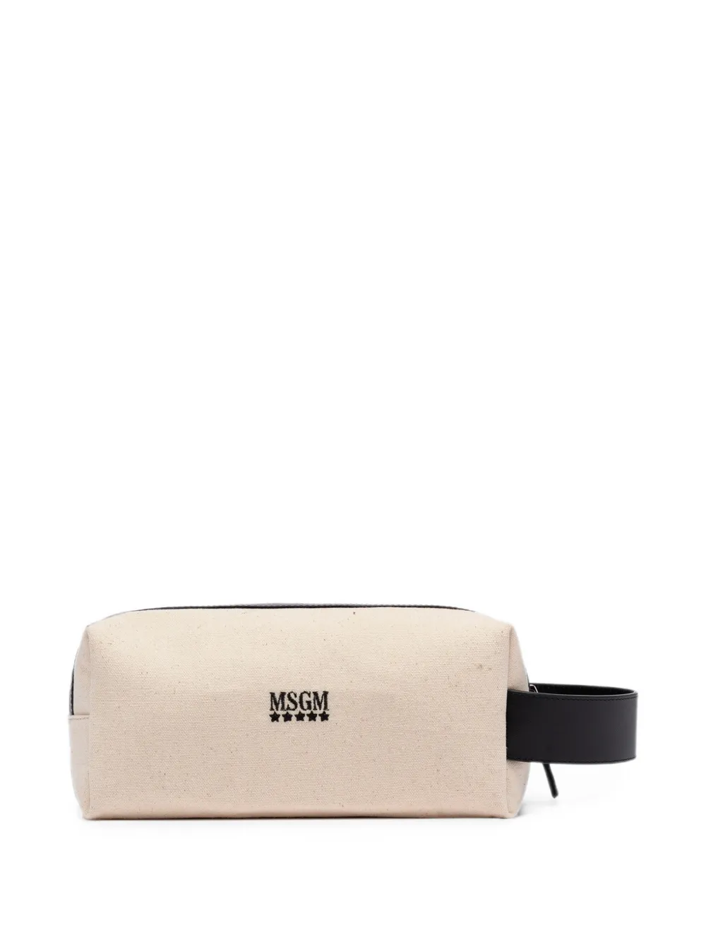 MSGM Toilettas met geborduurde logo-patch Beige