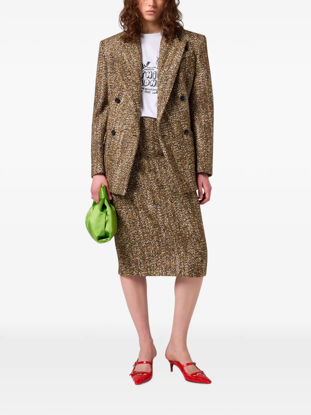 MSGM Midi-kokerrok Bruin
