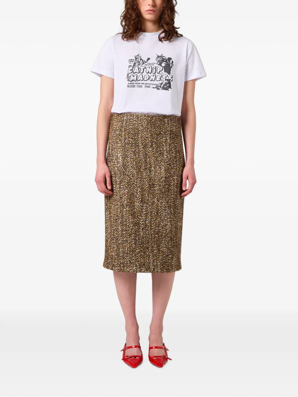 MSGM Midi-kokerrok Bruin