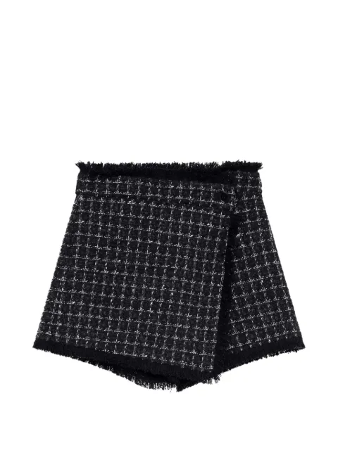 MSGM tweed frayed-edge shorts