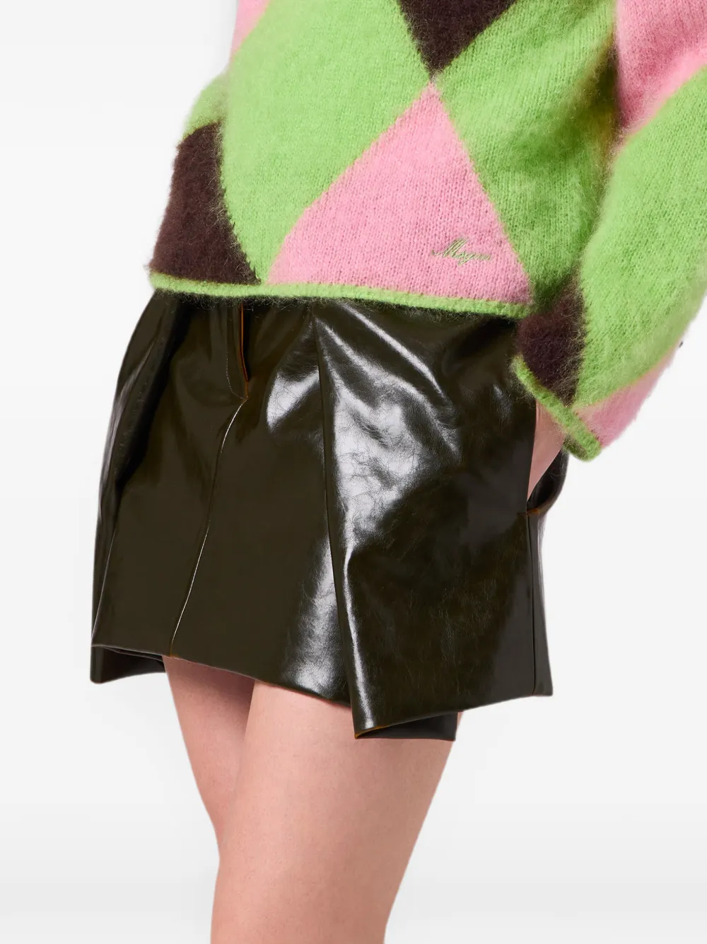 MSGM Trui met hoge hals en argyle-patroon Groen