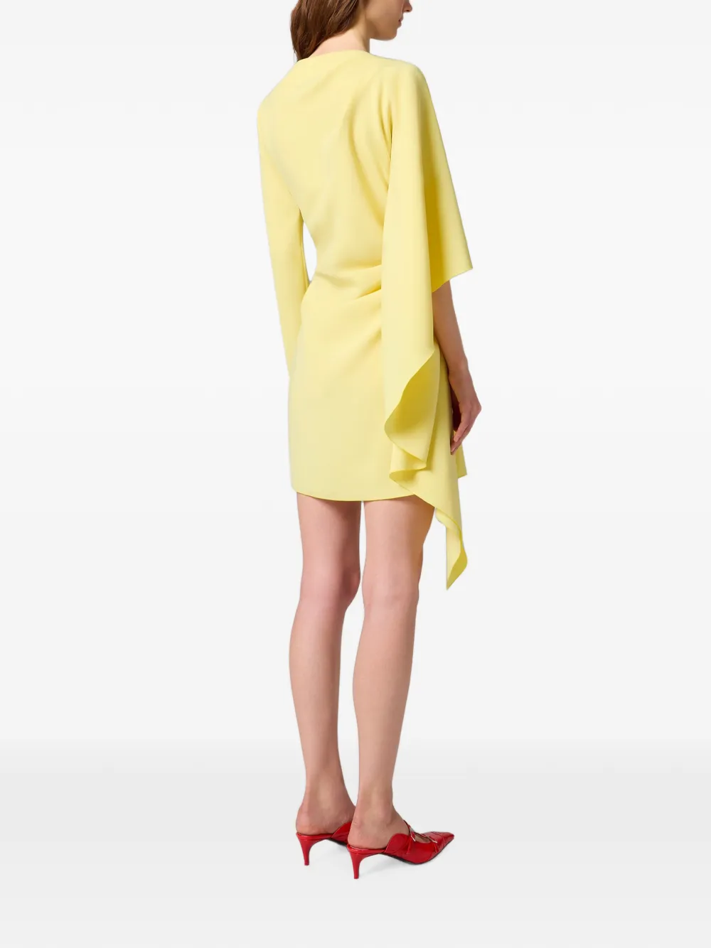 MSGM asymmetric draped mini dress Geel