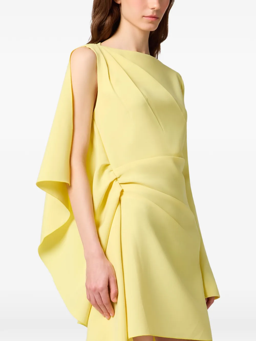 MSGM asymmetric draped mini dress Geel