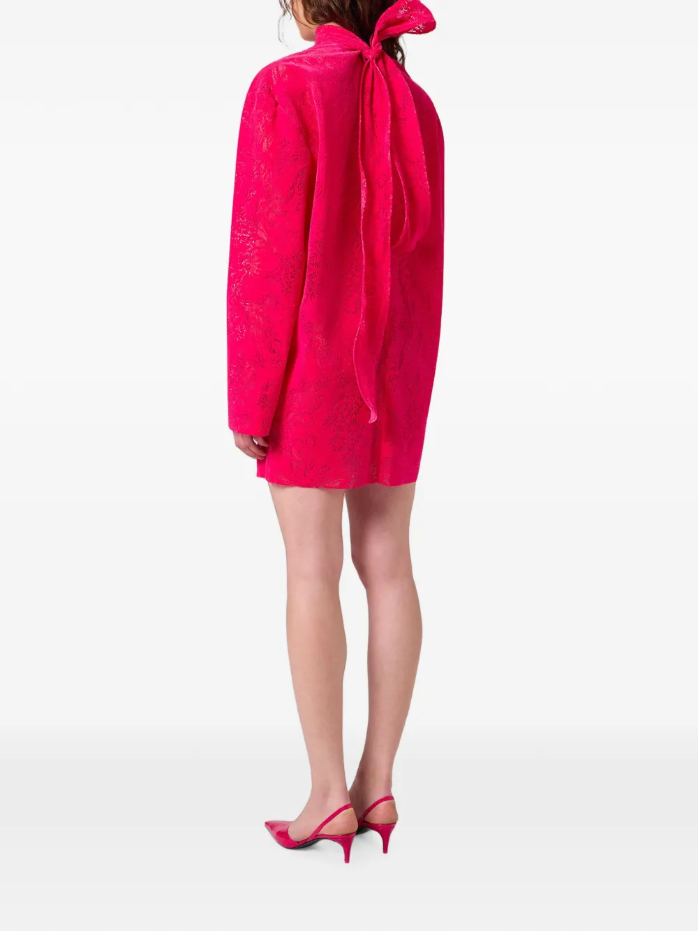 MSGM Mini-jurk met strikdetail en kanten patroon Roze