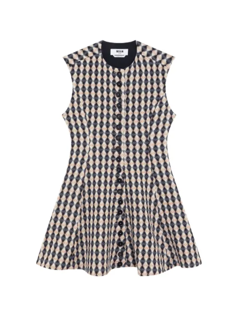 MSGM argyle-pattern button-front dress