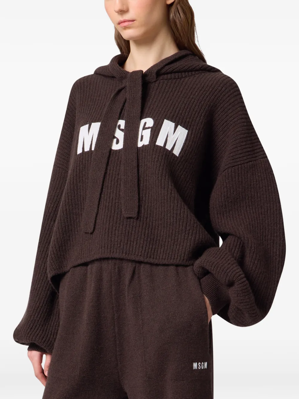 MSGM logo-print hoodie Bruin