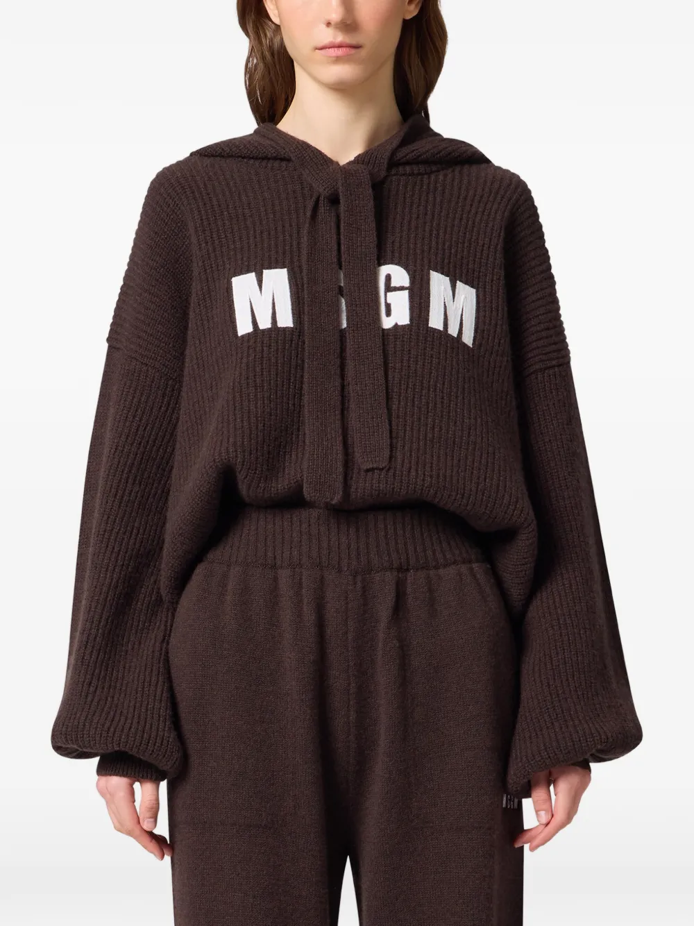 MSGM logo-print hoodie Bruin
