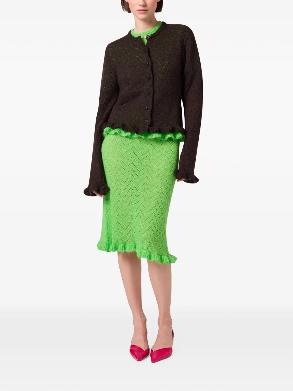 MSGM Rok met chevron streep Groen