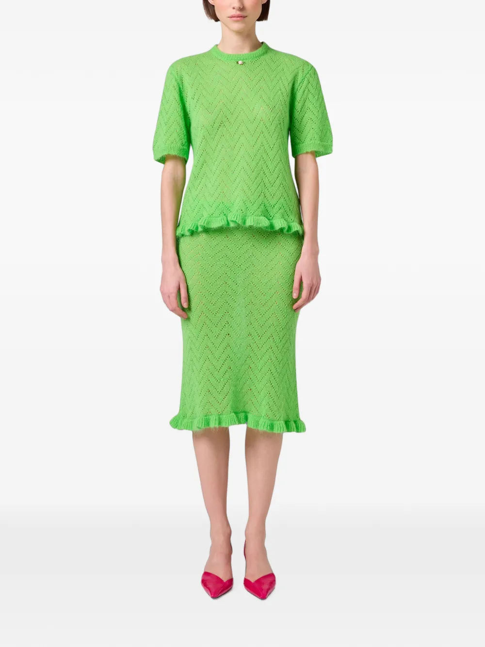 MSGM Rok met chevron streep Groen