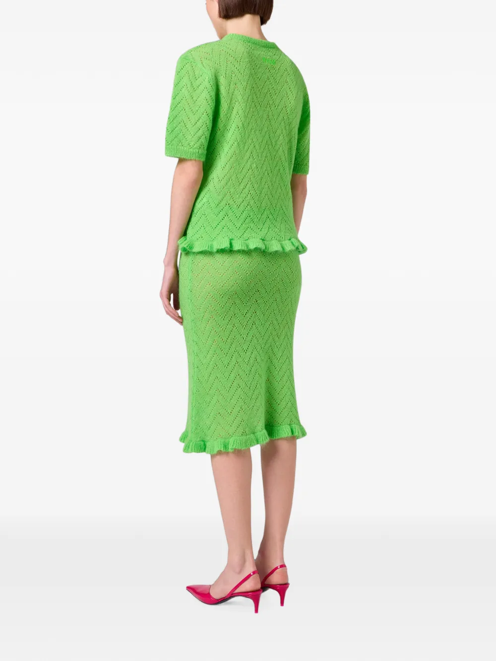 MSGM Rok met chevron streep Groen