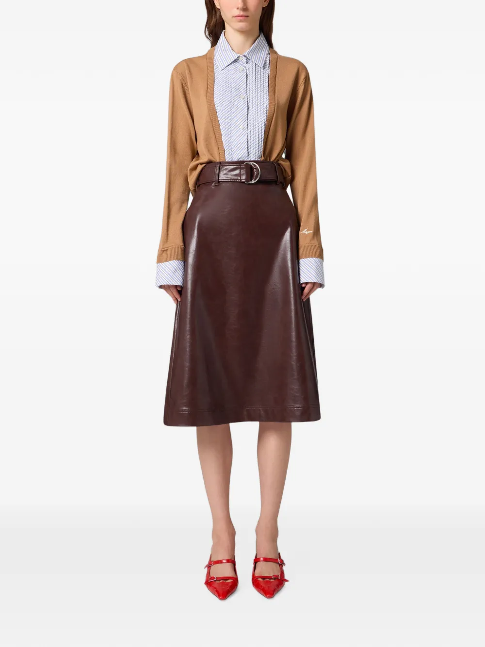 MSGM Asymmetrische midi-rok Bruin