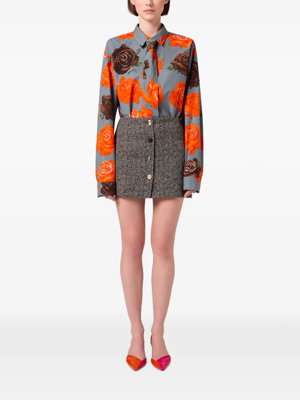 MSGM Button-down mini-rok Bruin