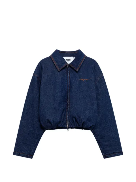 MSGM Jaqueta jeans com logo bordado