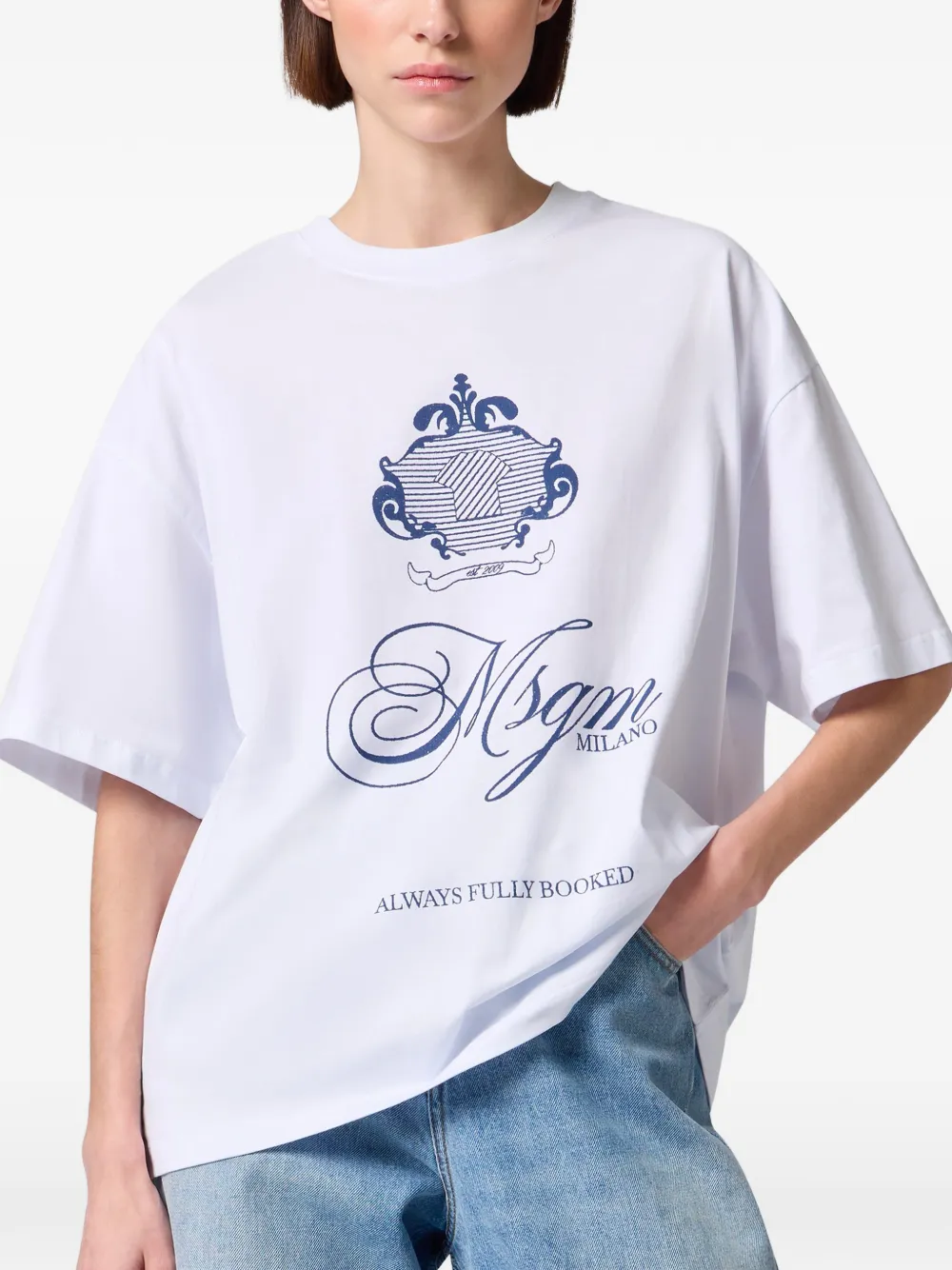 MSGM T-shirt met logoprint Wit