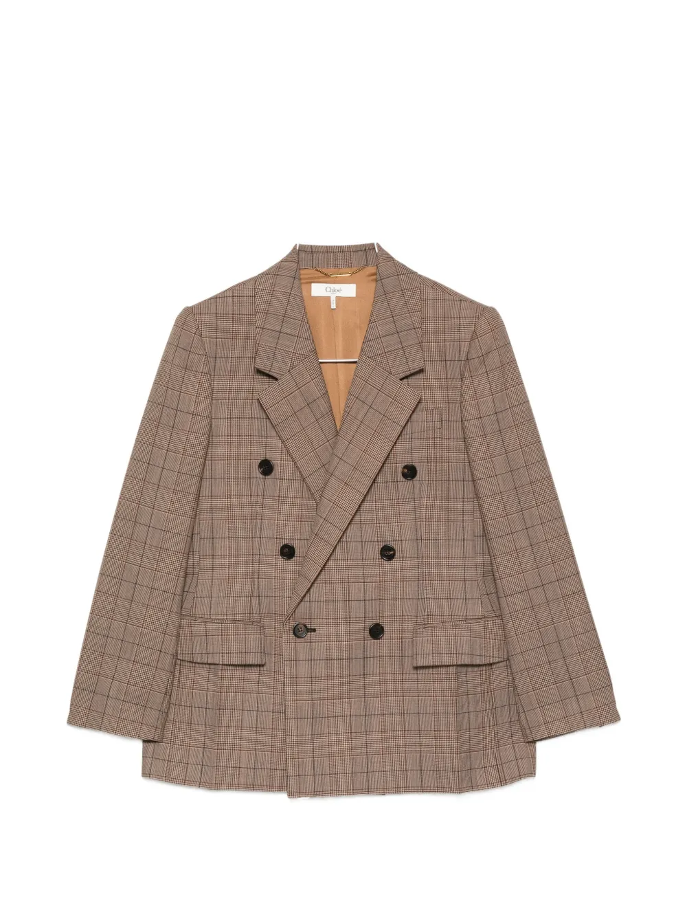 Chloé double-breasted checked jacket - Toni neutri