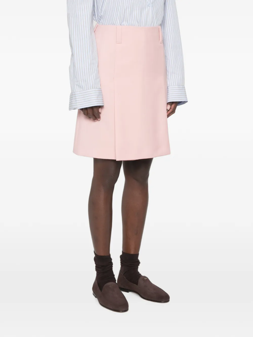 Miu Mini-plooirok met geborduurd logo Roze