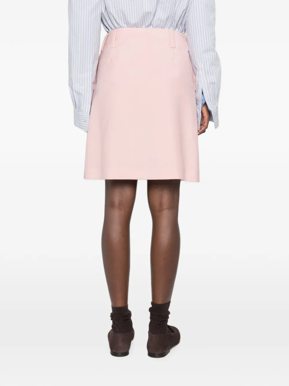 Miu Mini-plooirok met geborduurd logo Roze
