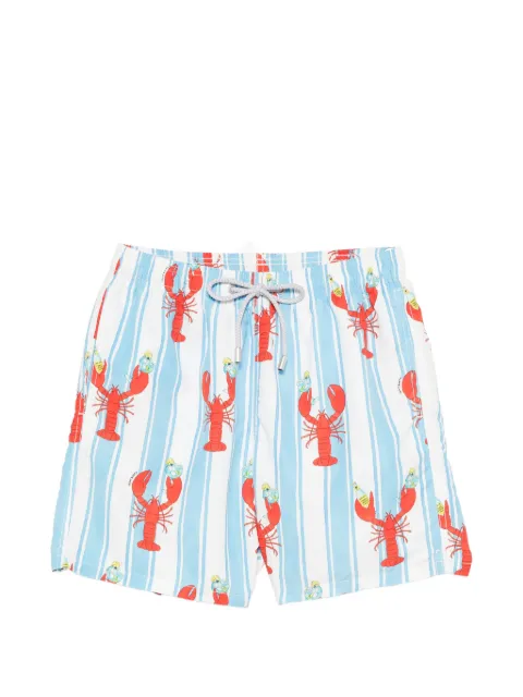 MC2 Saint Barth Gustavia lobster-print striped swim shorts