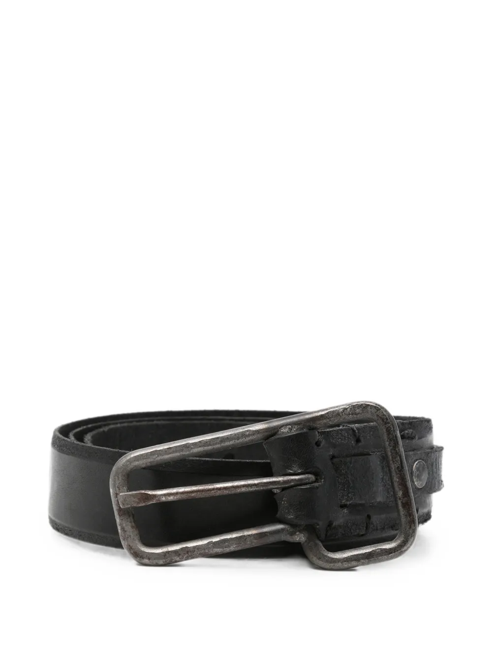 Layer Zero Distressed-effect Buckle Belt In Black