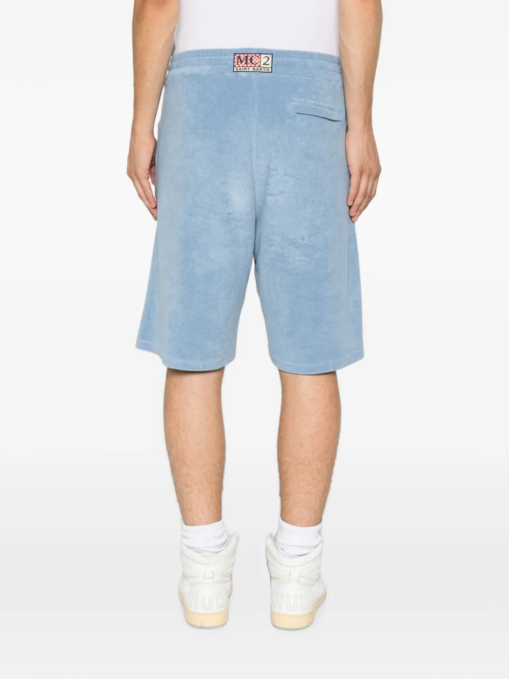 MC2 Saint Barth Randle Sponge shorts van badstof met trekkoord Blauw