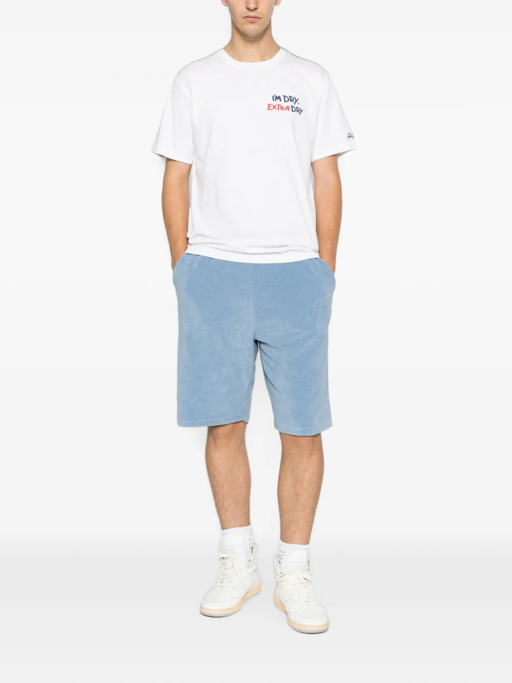 MC2 Saint Barth Randle Sponge shorts van badstof met trekkoord Blauw