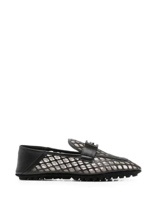 Fendi Tube Leather Loafers in Black
