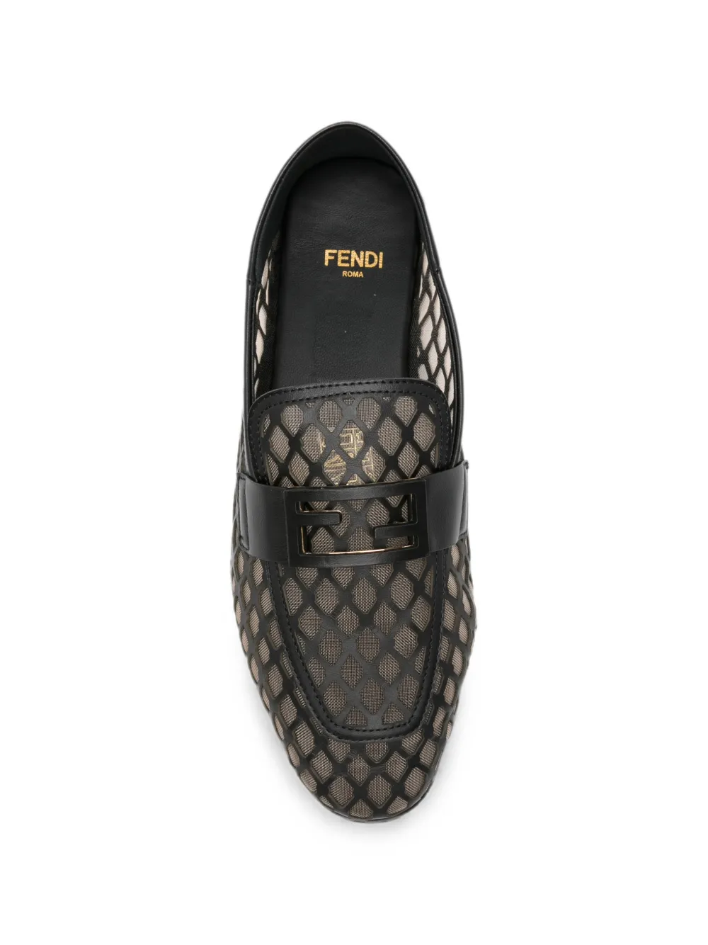 FENDI Ballerina's met uitgesneden details en FF-logo Zwart