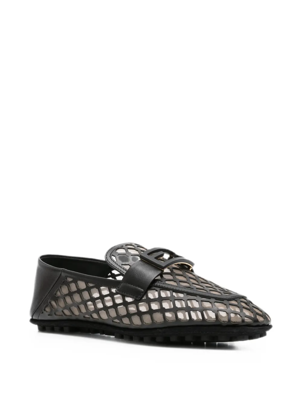 FENDI Ballerina's met uitgesneden details en FF-logo Zwart