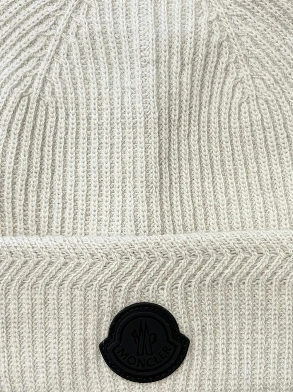 Moncler Muts van kasjmierblend met logo Beige