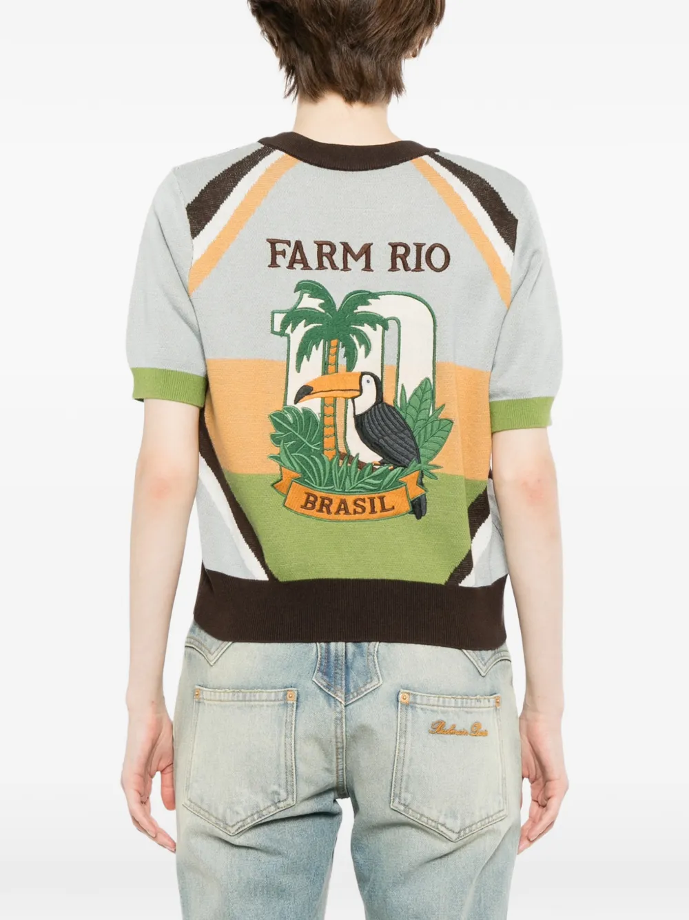 FARM Rio Toucan gebreide top Blauw