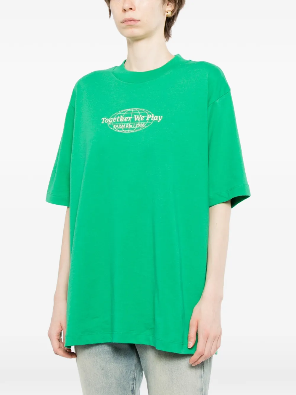FARM Rio T-shirt met korte mouwen en tekst Groen
