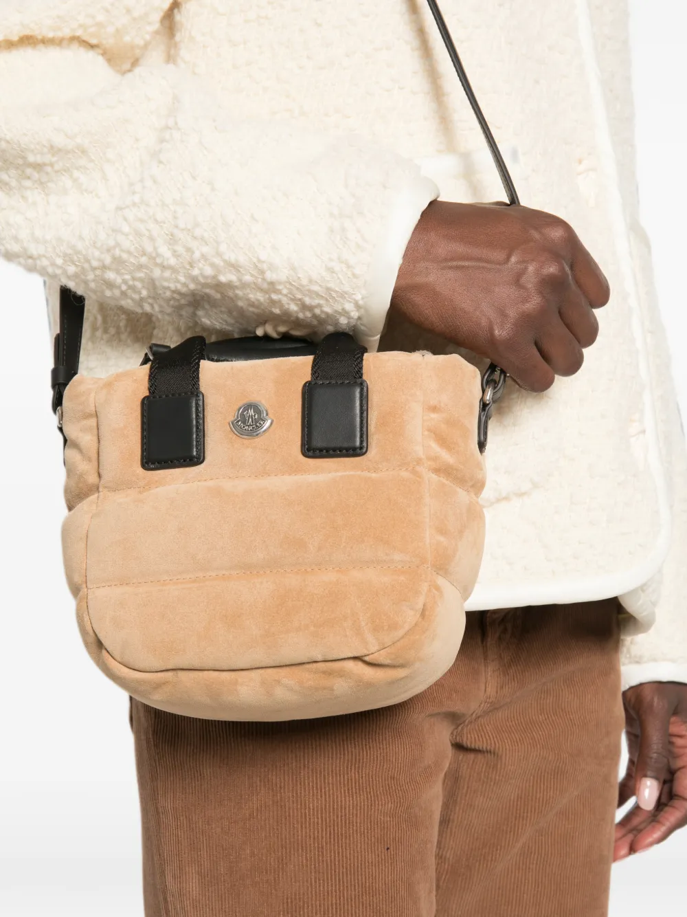 Moncler Caradoc mini-crossbodytas Bruin